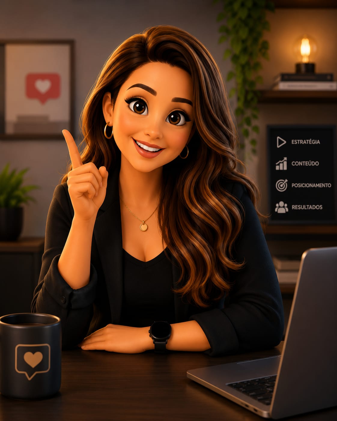 Patrícia Vianna em ilustração 3D, especialista em marketing e soluções digitais